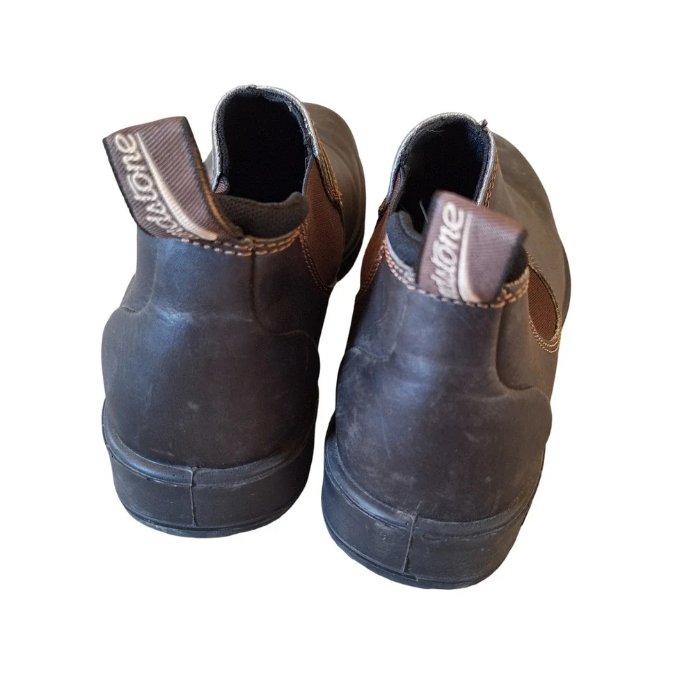Blundstone Mens Chelsea Boot Low Pull On Brown Leather Patina 8